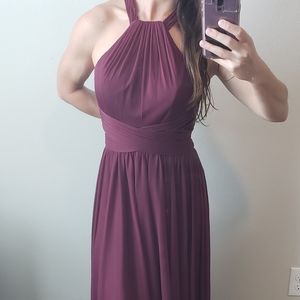 Pristine burgundy wine marsala bridesmaid dress